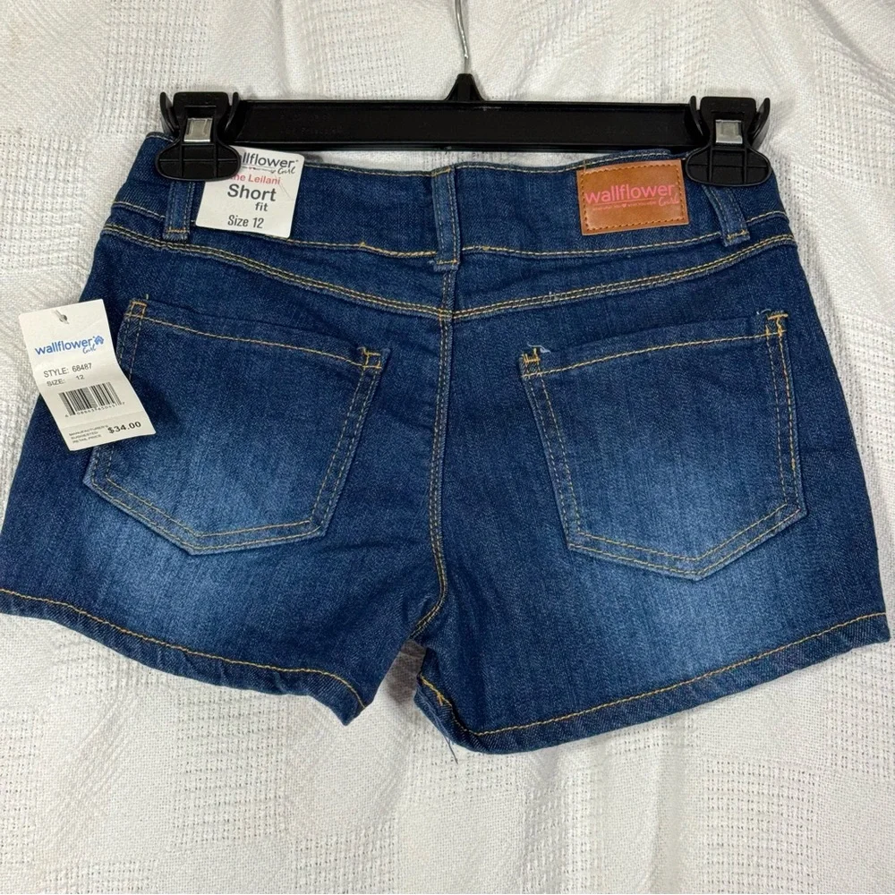 New Wallflower Girls Blue Denim Shorts‎ Size 12 kids